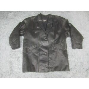VTG Comint Jacket Womens Small Black 1970's 1980's Double Button Closure Slanted